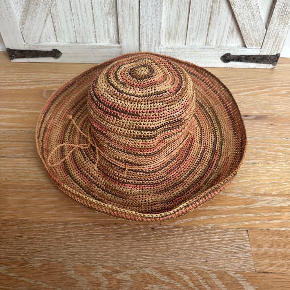 Helen Kaminski Provence 12 Raffia Crochet Hat Travel Resort Iconic Multi Color S